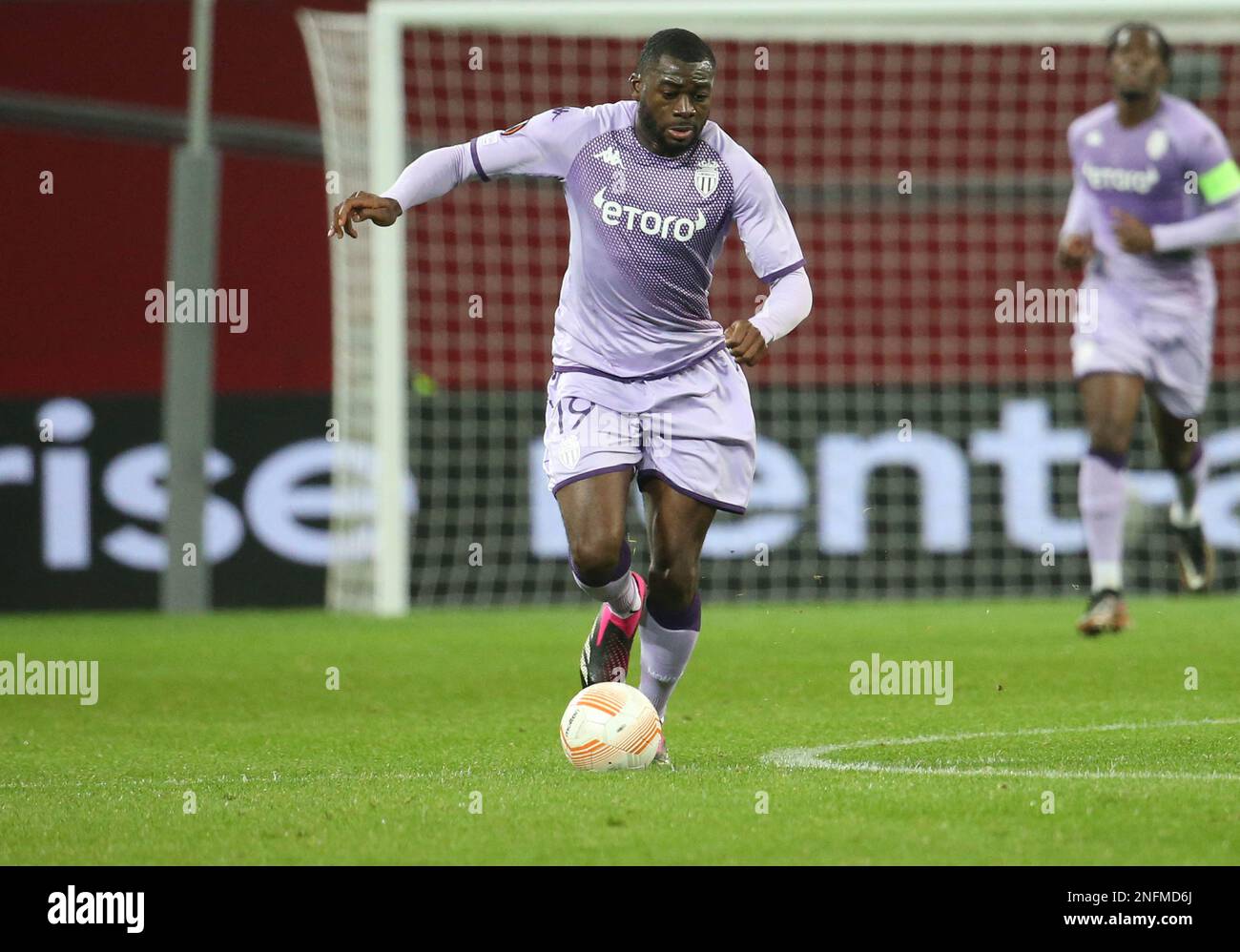 BUDAPEST, HUNGARY - OCTOBER 27: Youssouf Fofana of AS Monaco controls the  ball during the UEFA Europa League group H match between Ferencvarosi TC  and AS Monaco at Ferencvaros Stadium on October