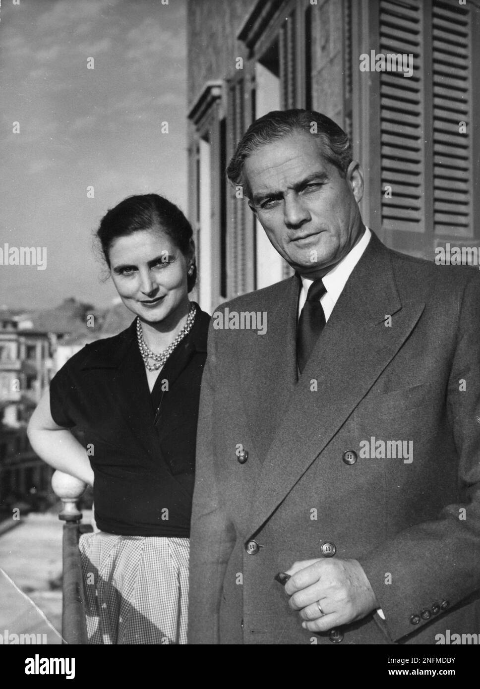 The EnglishLebanese wife of President Camille Chamoun, Zalfa, stands with her husband on a
