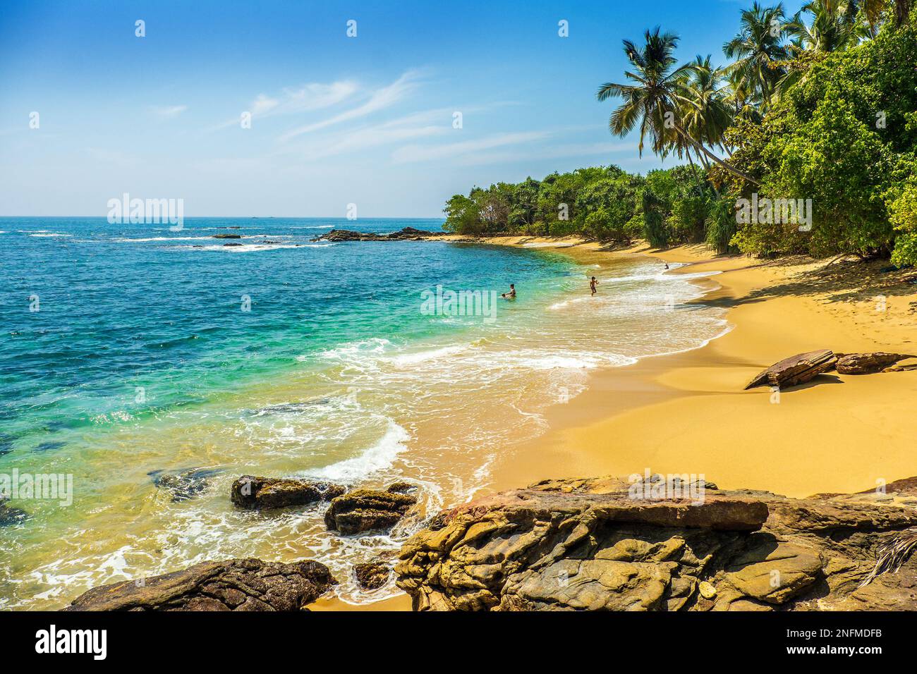 Tropical sandy beaches at Goyambokka near Tangalle on the south coast