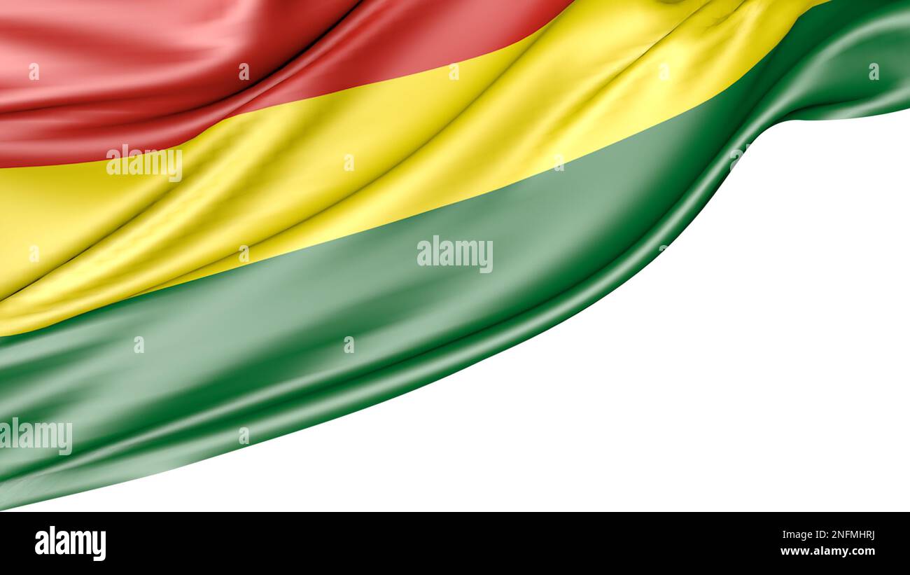Bolivia Flag Isolated on White Background, 3D Illustration Stock Photo ...