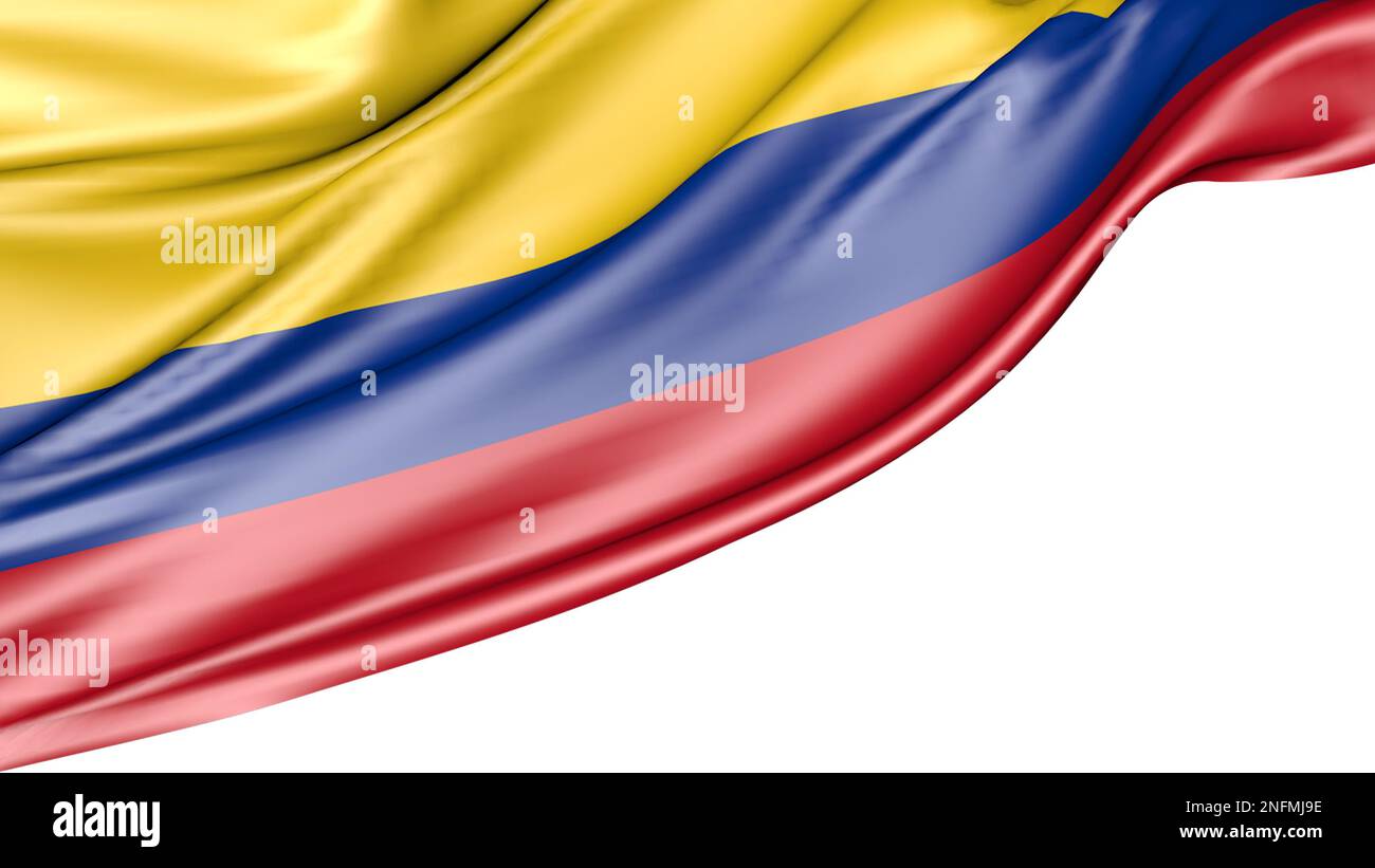 Colombia  Flag Isolated on White Background, 3D Illustration Stock Photo