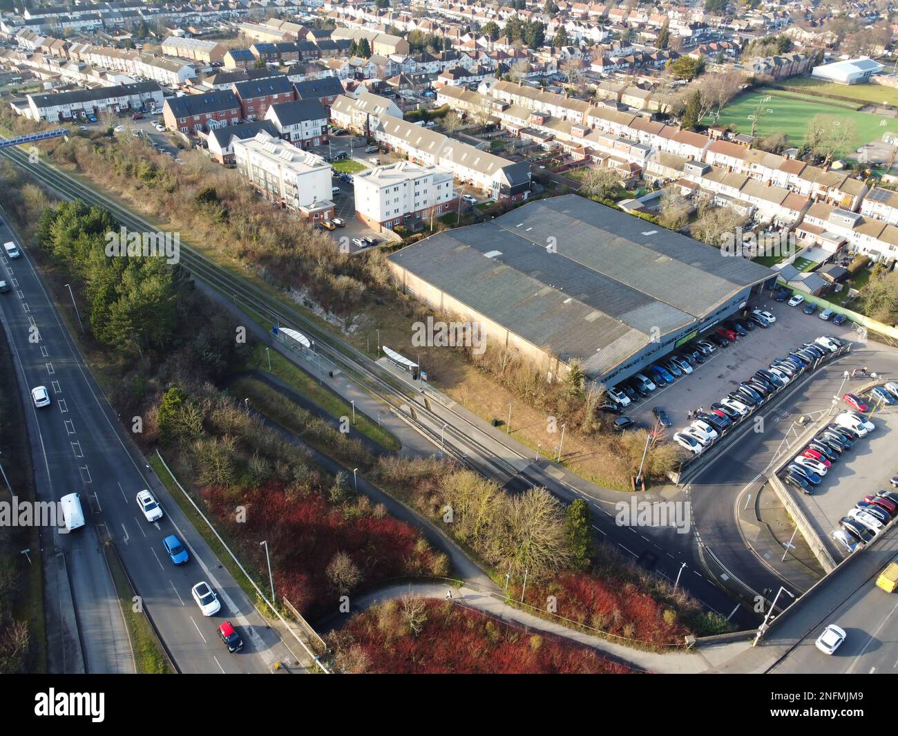 Unreleased Editorial Aerial Footage of Chaul End Lane Luton Business