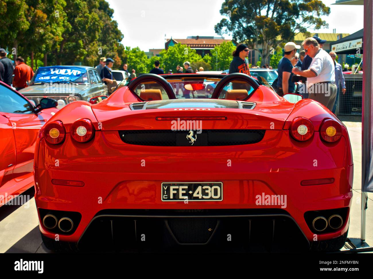 Red Ferrari F 430 Bumper View Stock Photo
