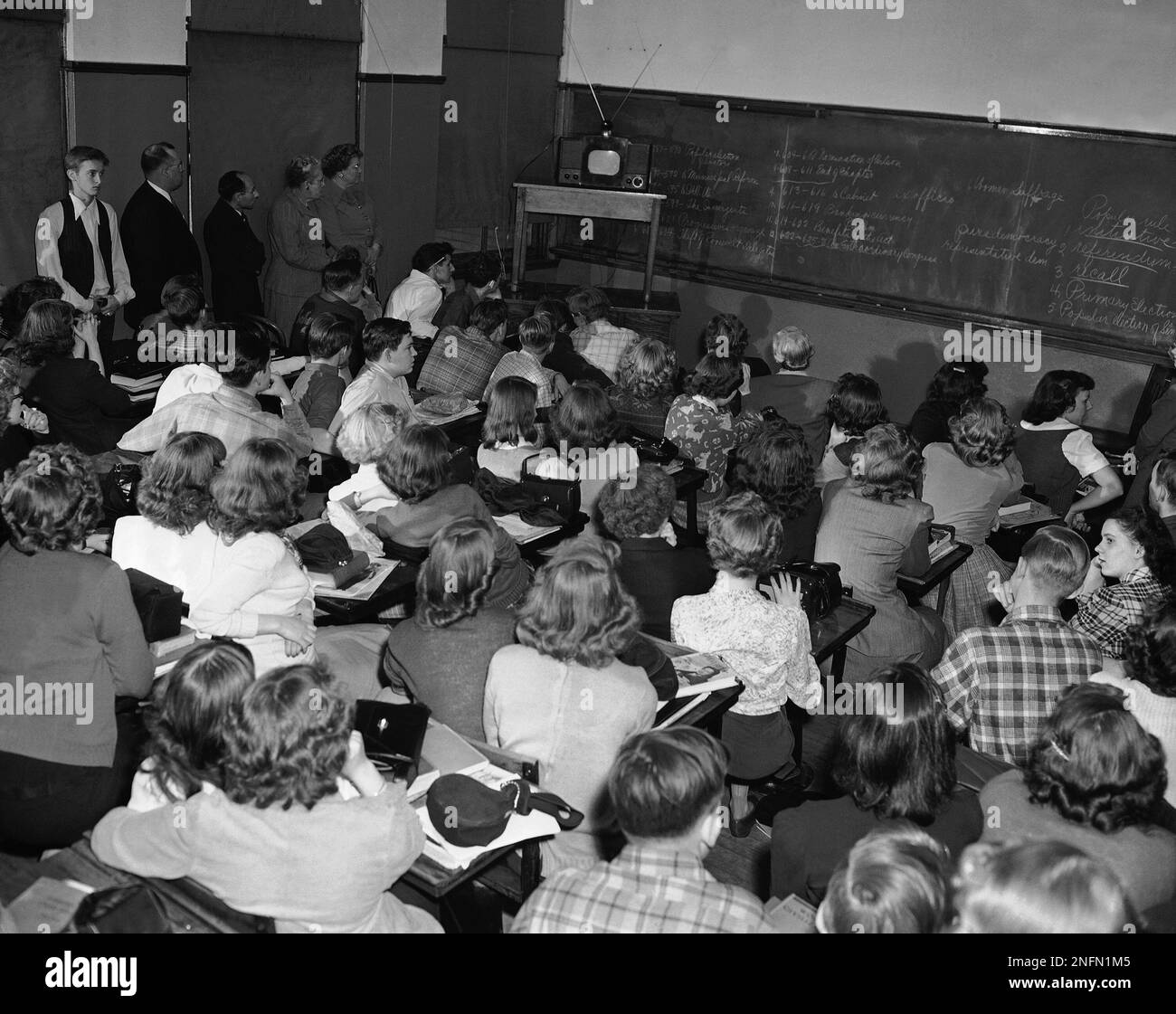 History Classes at Carl Schurz High School, witness the Television ...