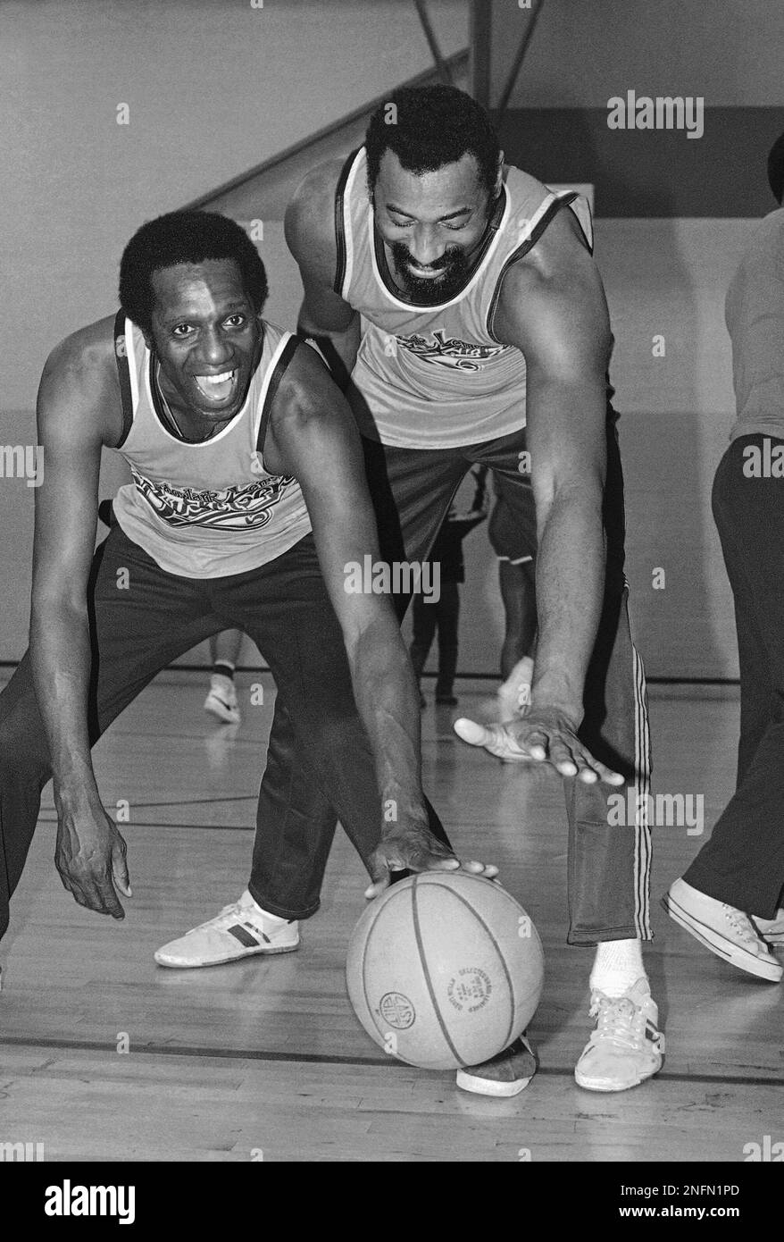 The Clown Prince of Basketball Meadowlark Lemon left and retired NBA
