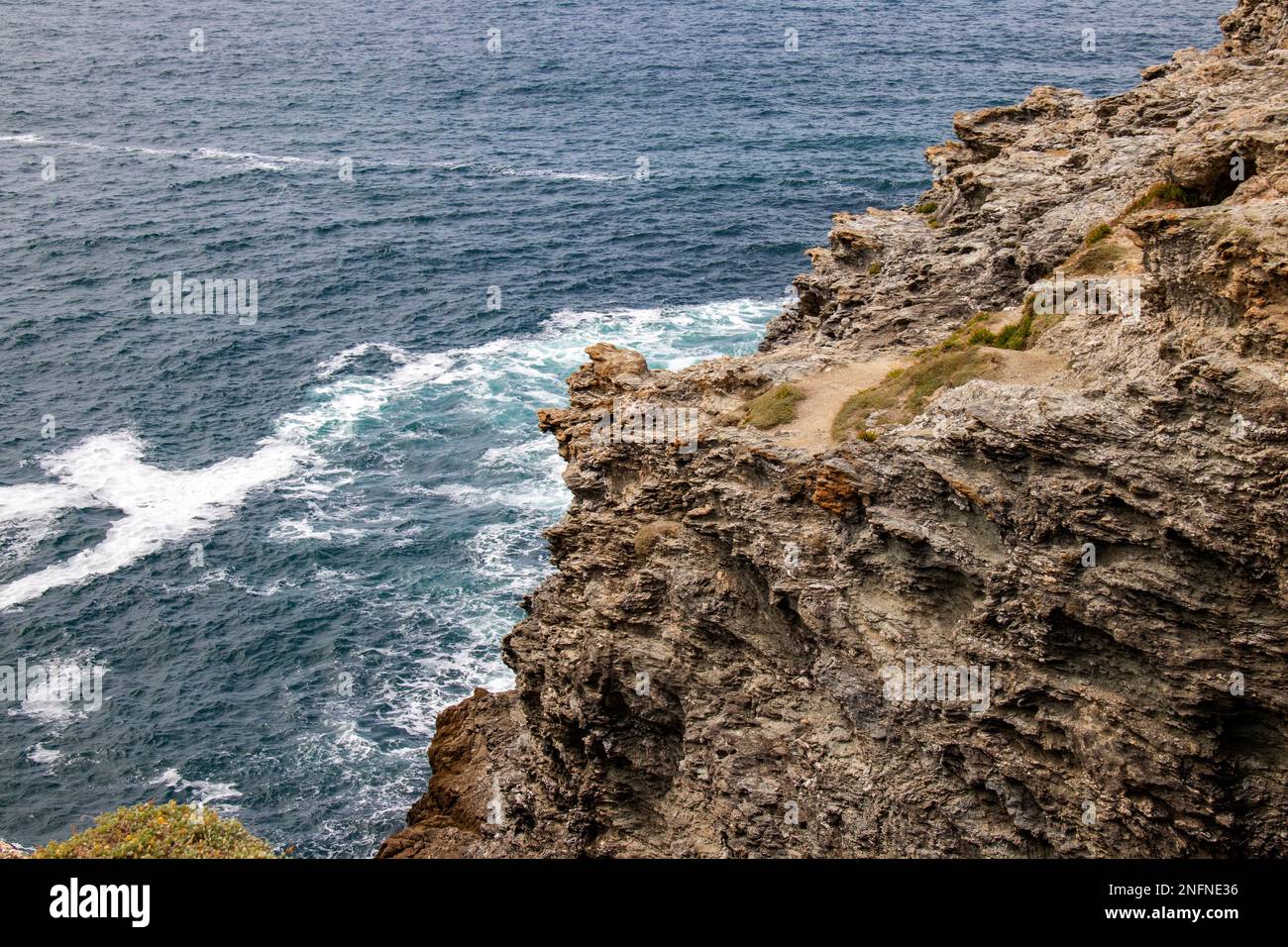 Belle-Ile-en-Mer. Sauzon. Wild coast towards the cave of the Apothecary ...