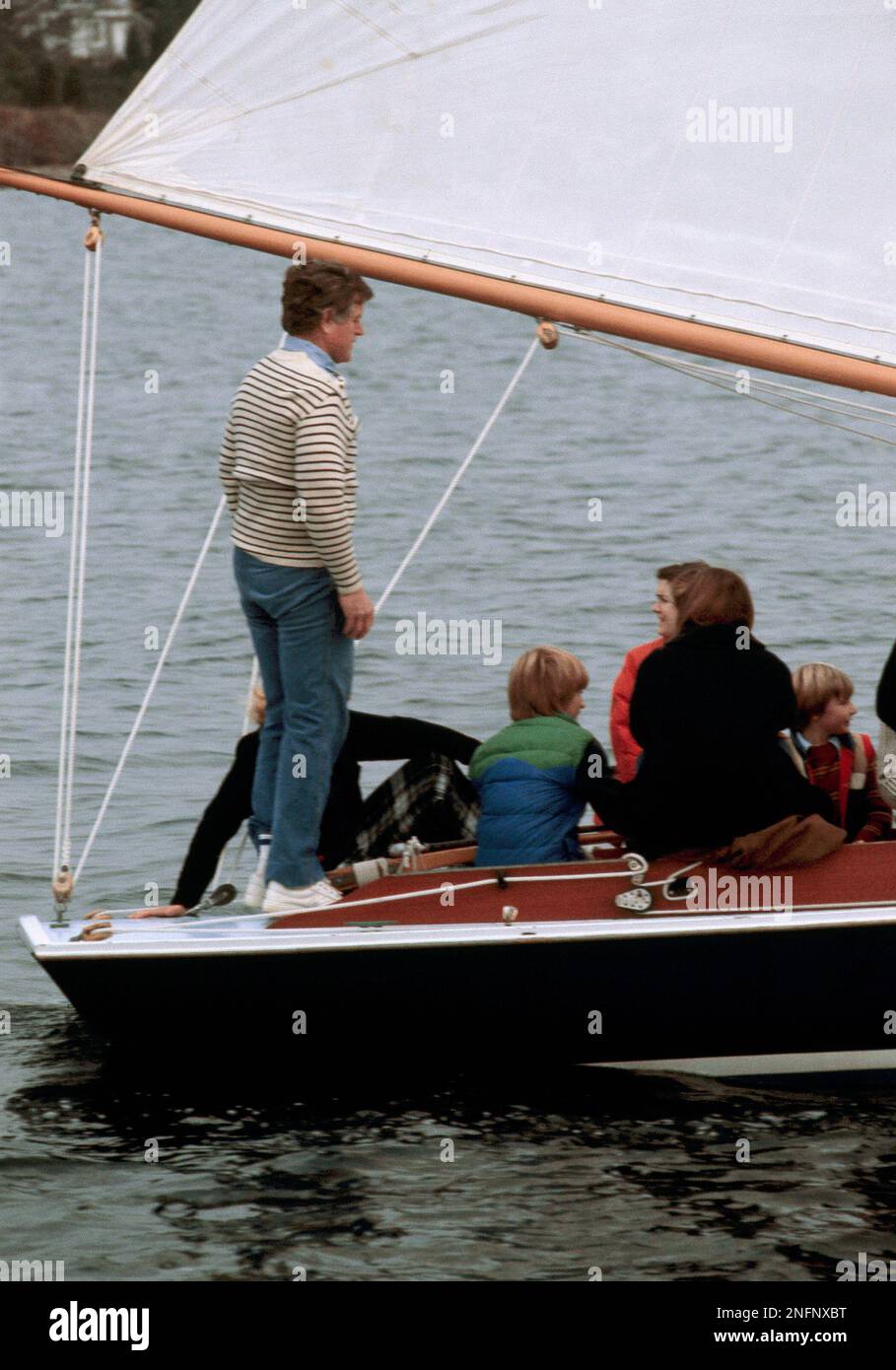 Sen. Edward F. Kennedy, left, and his family are shown on Thanksgiving