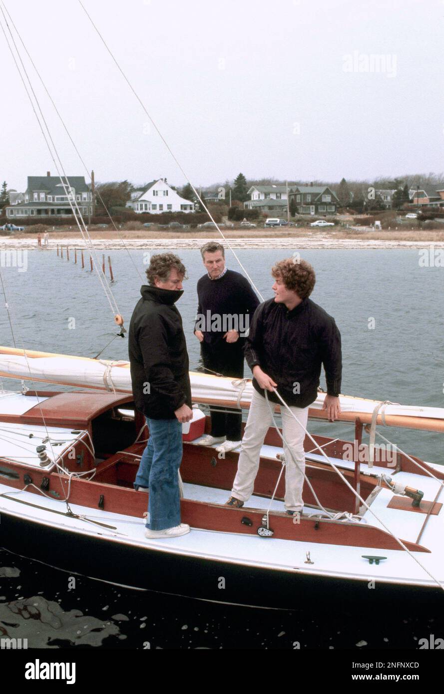 Sen. Edward F. Kennedy, left, and his son Ted Kennedy Jr., right, are