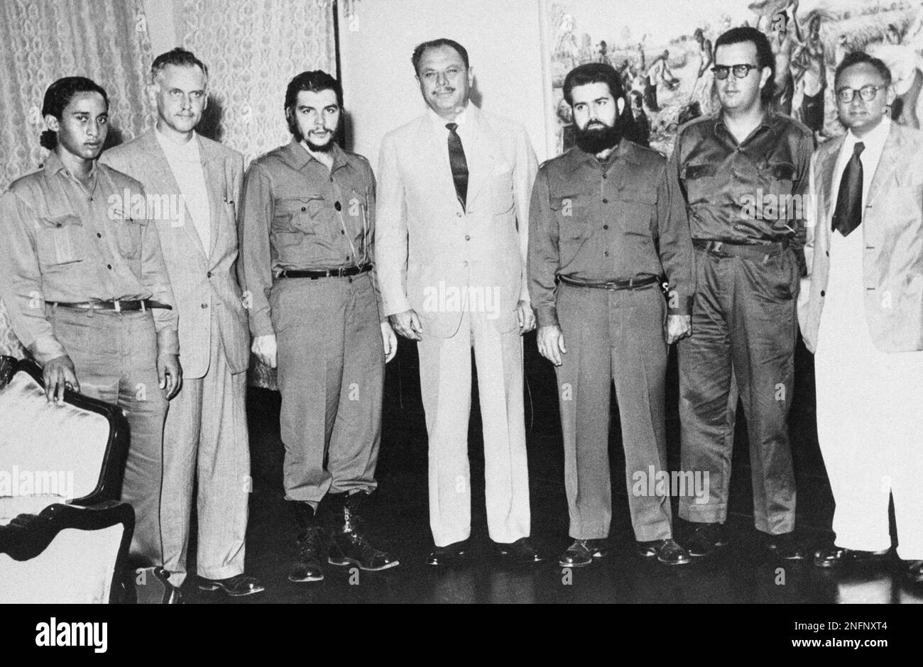 Gen. Mohammad Ayub Khan, president of Pakistan, center, poses with ...