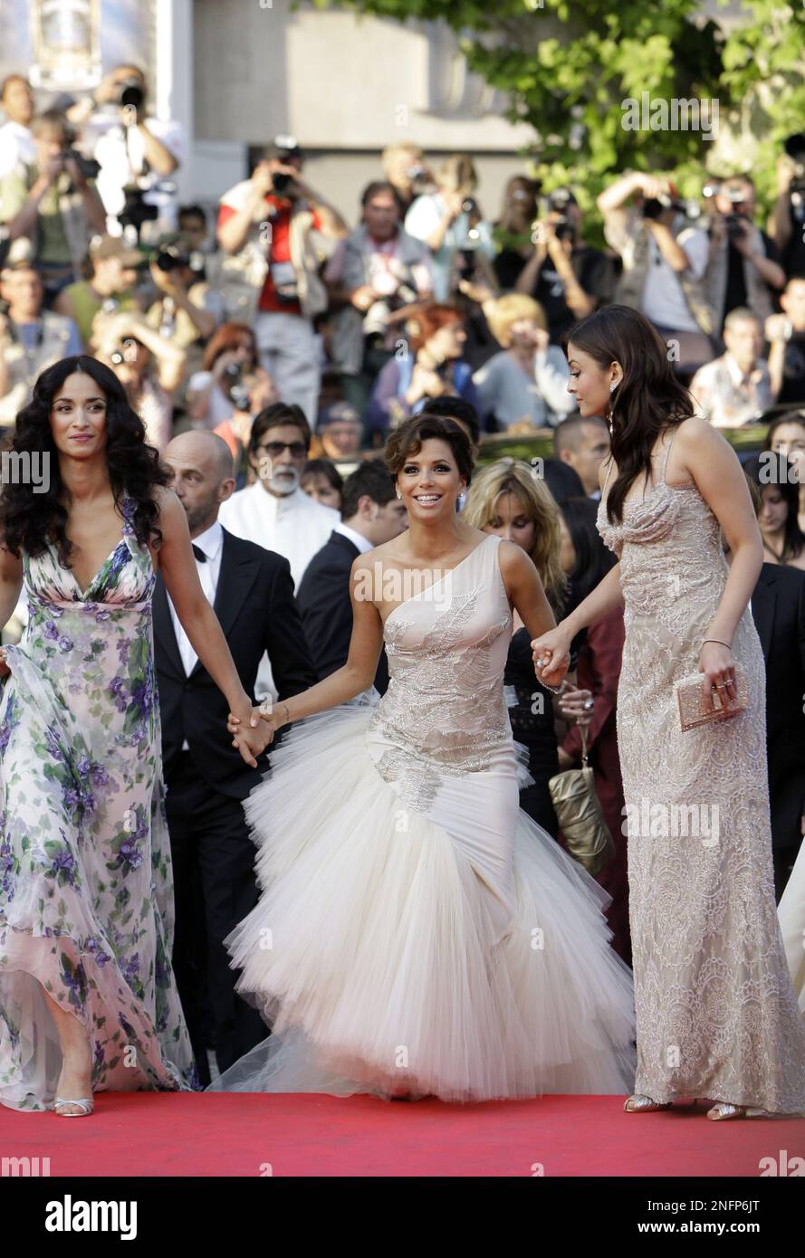 From left to right, Rachida Brakni, Eva Longoria and Aishwarya Rai ...