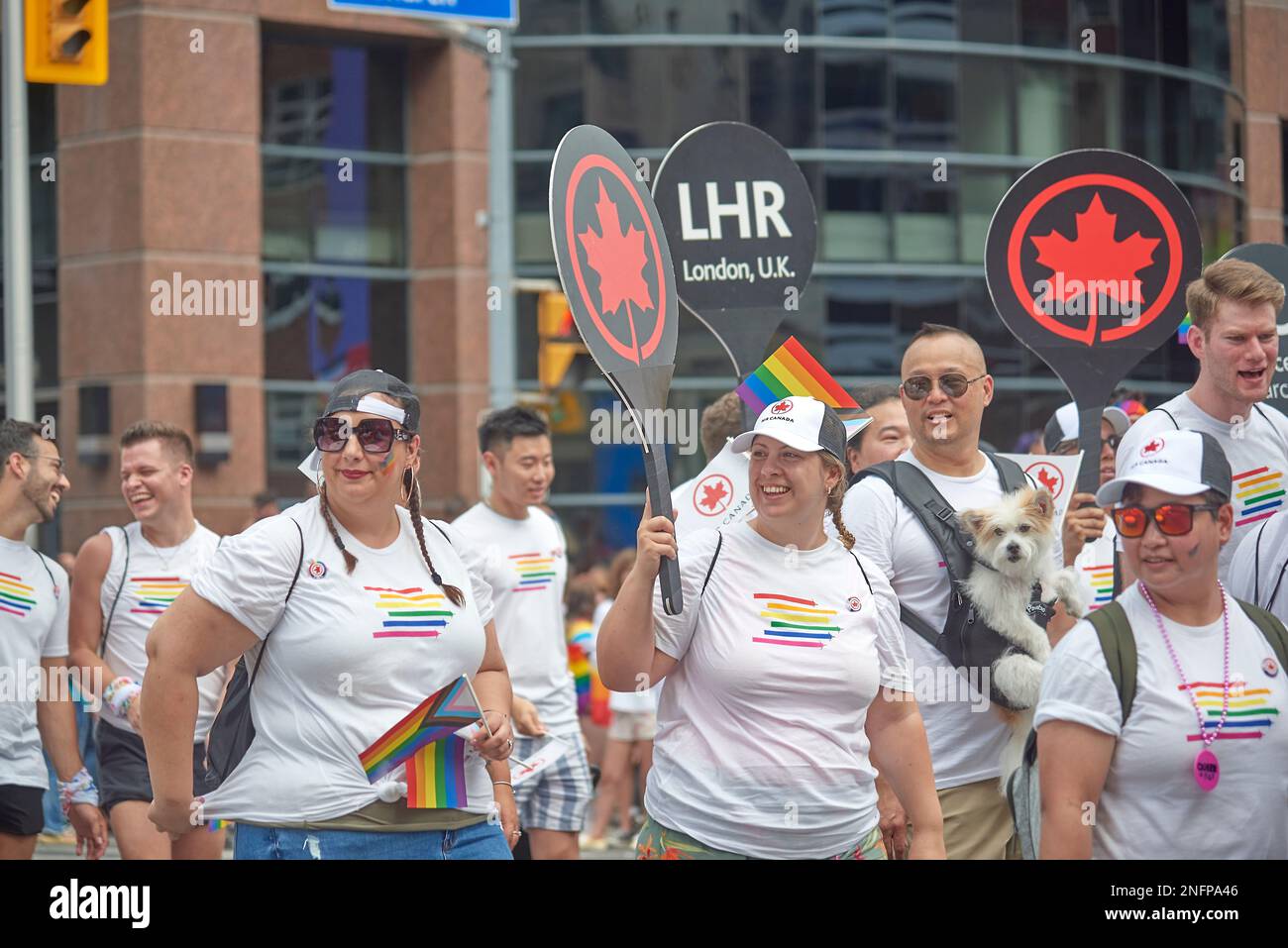 Toronto Ontario, Canada June 26th, 2022 Air Canada employees marching