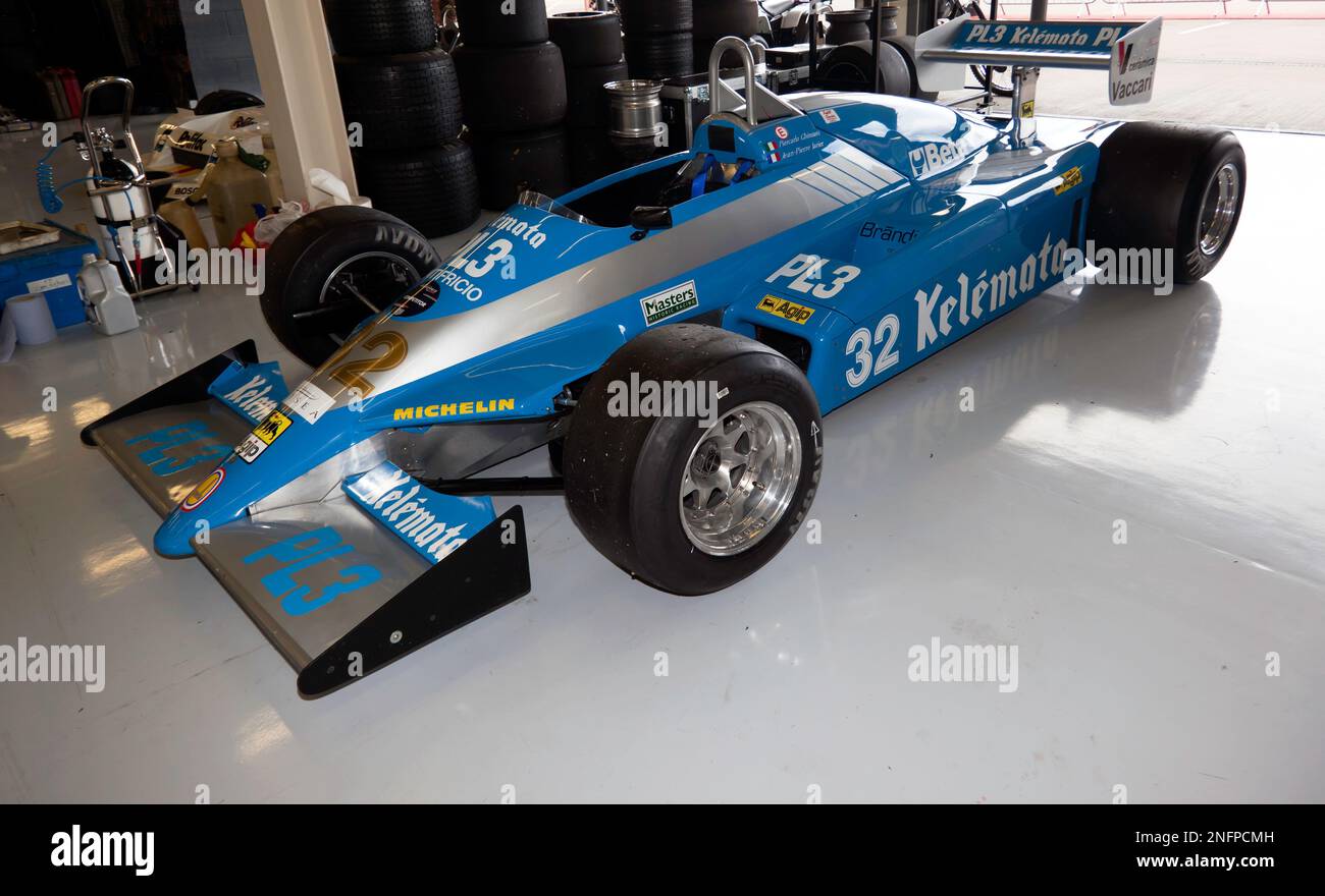 The-quarters front view of the 1983, Osella FA1D Formula One