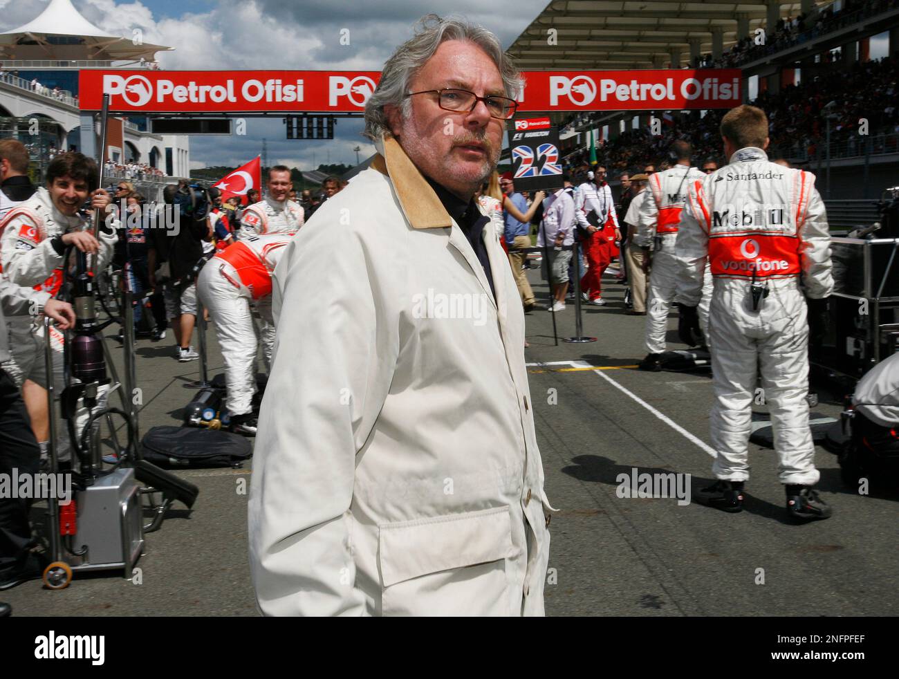 Keke Rosberg, Ex-Formula One Champion and father of Williams Formula One  driver Nico Rosberg of Germany,walks the grid prior to the start of the  Turkish Formula One Grand Prix at the Istanbul, image size:1300x982