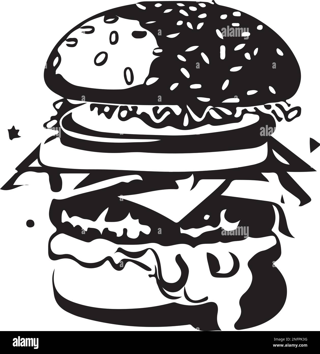 Fast Food Hamburger Vector Illustration For Vinyl Cutting Stock Vector fast-food-hamburger-vector-illustration-for-vinyl-cutting-stock-vector