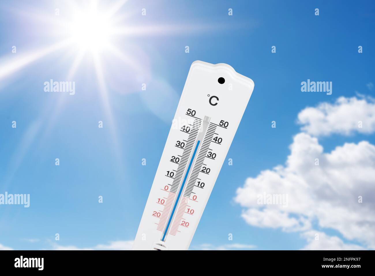 Outside temperature thermometer, Crete - Stock Image - E180/0578 - Science  Photo Library