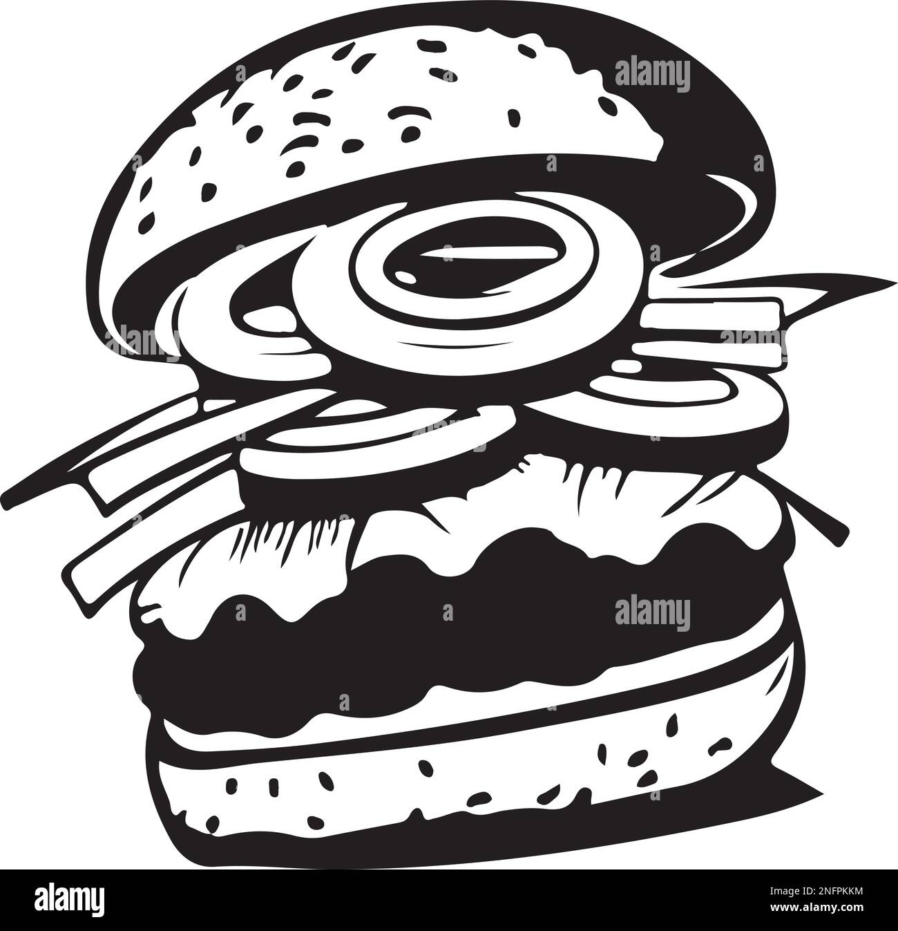 Fast Food Hamburger Vector Illustration For Vinyl Cutting Stock Vector fast-food-hamburger-vector-illustration-for-vinyl-cutting-stock-vector