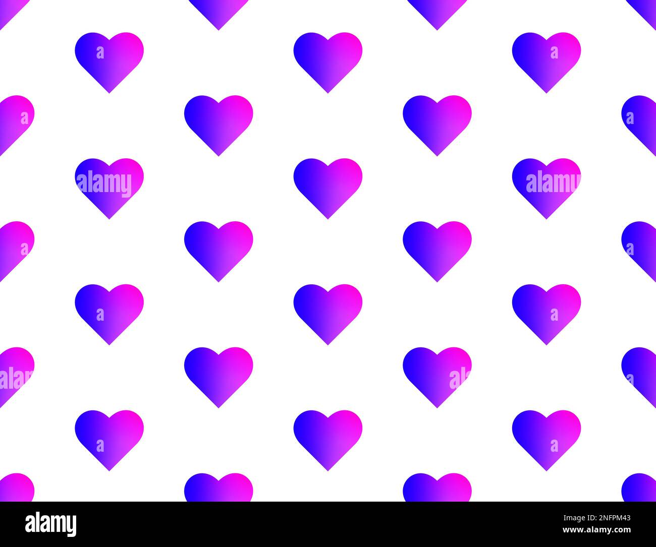 Hearts pattern blue and purple gradient – seamless – white background Stock Photo - Alamy