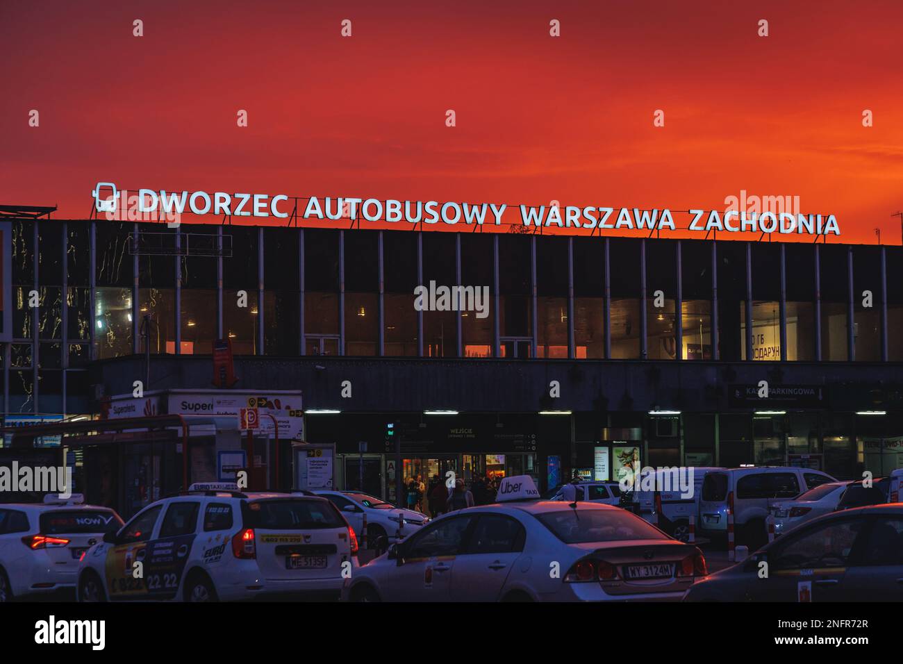 Warsaw West bus station next to West Railway Station in Warsaw city, capital of Poland Stock
