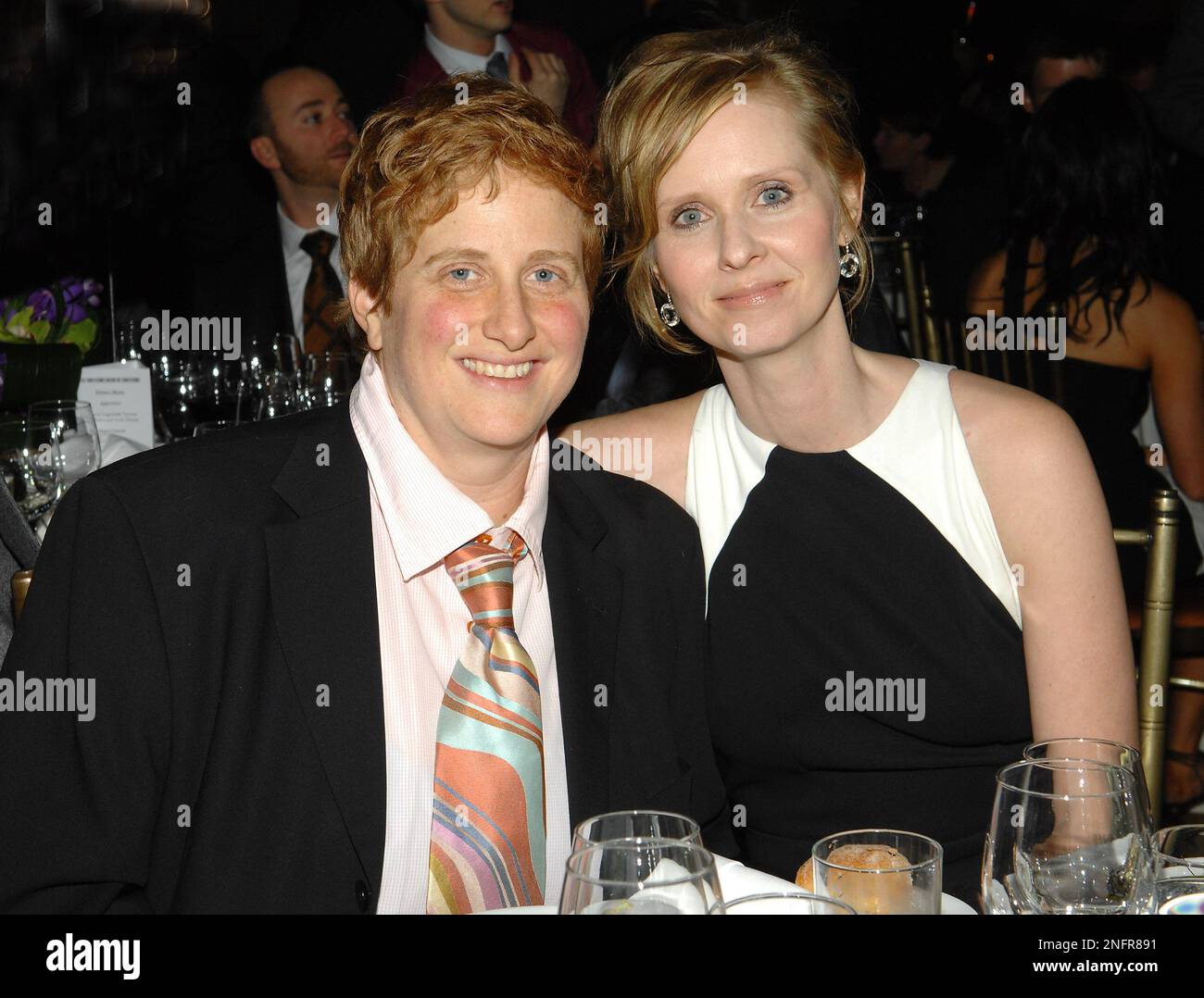 Actress Cynthia Nixon, right, and life partner Christine Marinoni attends the Point Foundation Honors benefit dinner at Capitale, Monday, April 7, 2008 in New York picture