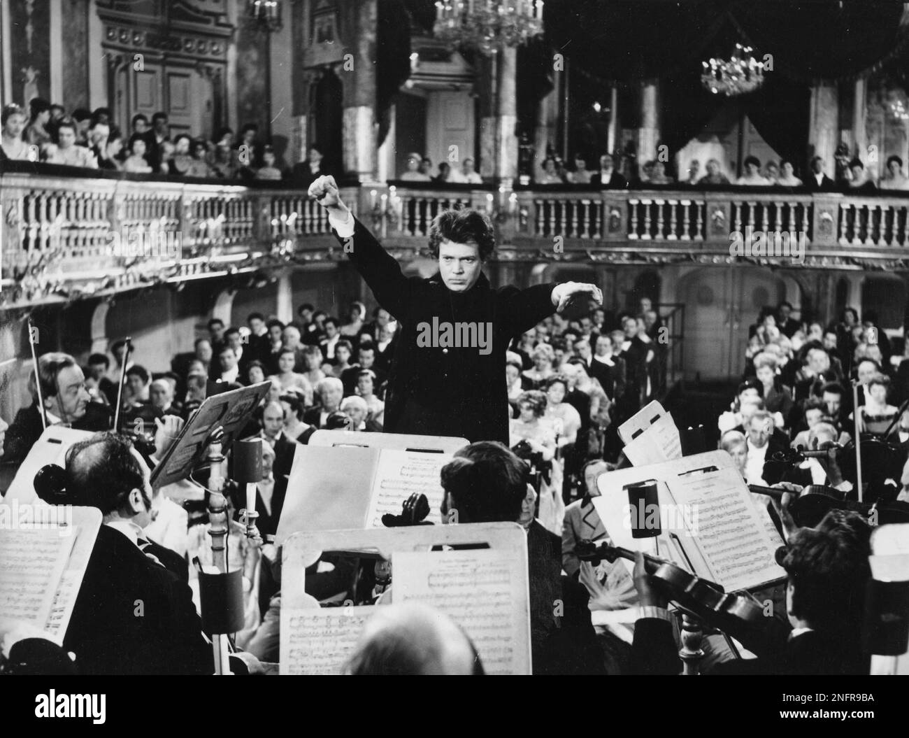 West German Actor Karlheinz Boehm Conducts An Orchestra In The Role Of ...