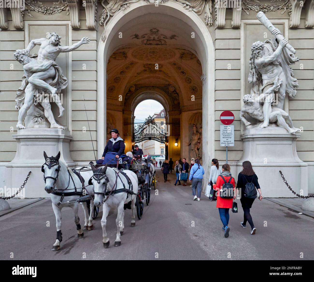 Horse carriage at Hofburg Palace in Vienna Austria Stock Photo