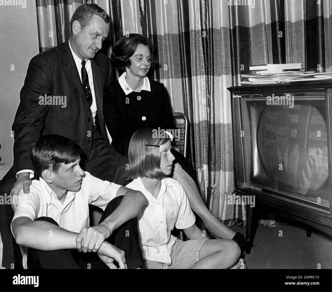 Alabama Attorney General Richmond Flowers and his family watch early