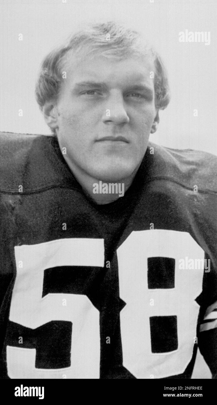 Linebacker Jack Lambert of the Pittsburgh Steelers on the bench in