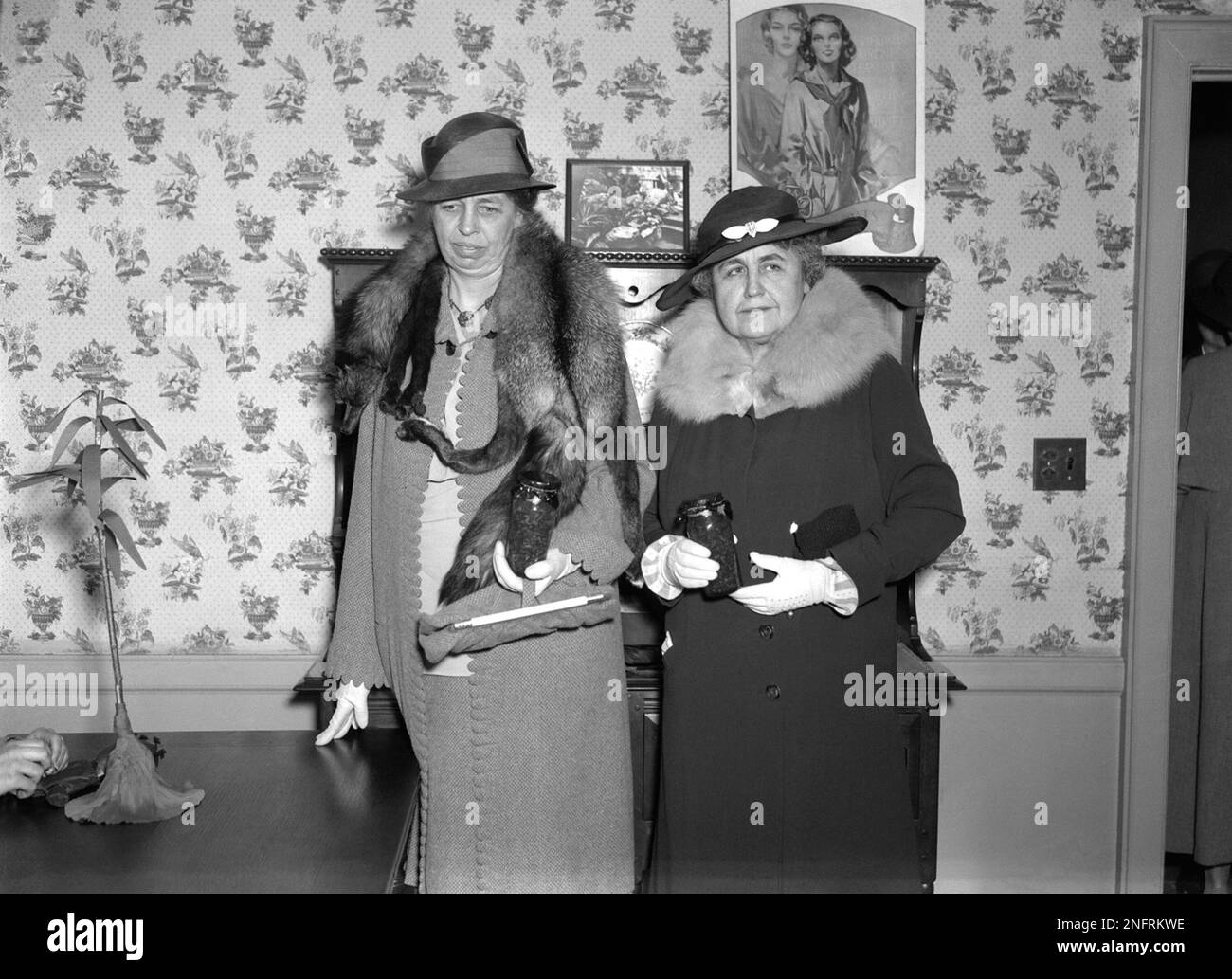 Eleanor Roosevelt, wife of president Franklin D. Roosevelt , (left ...