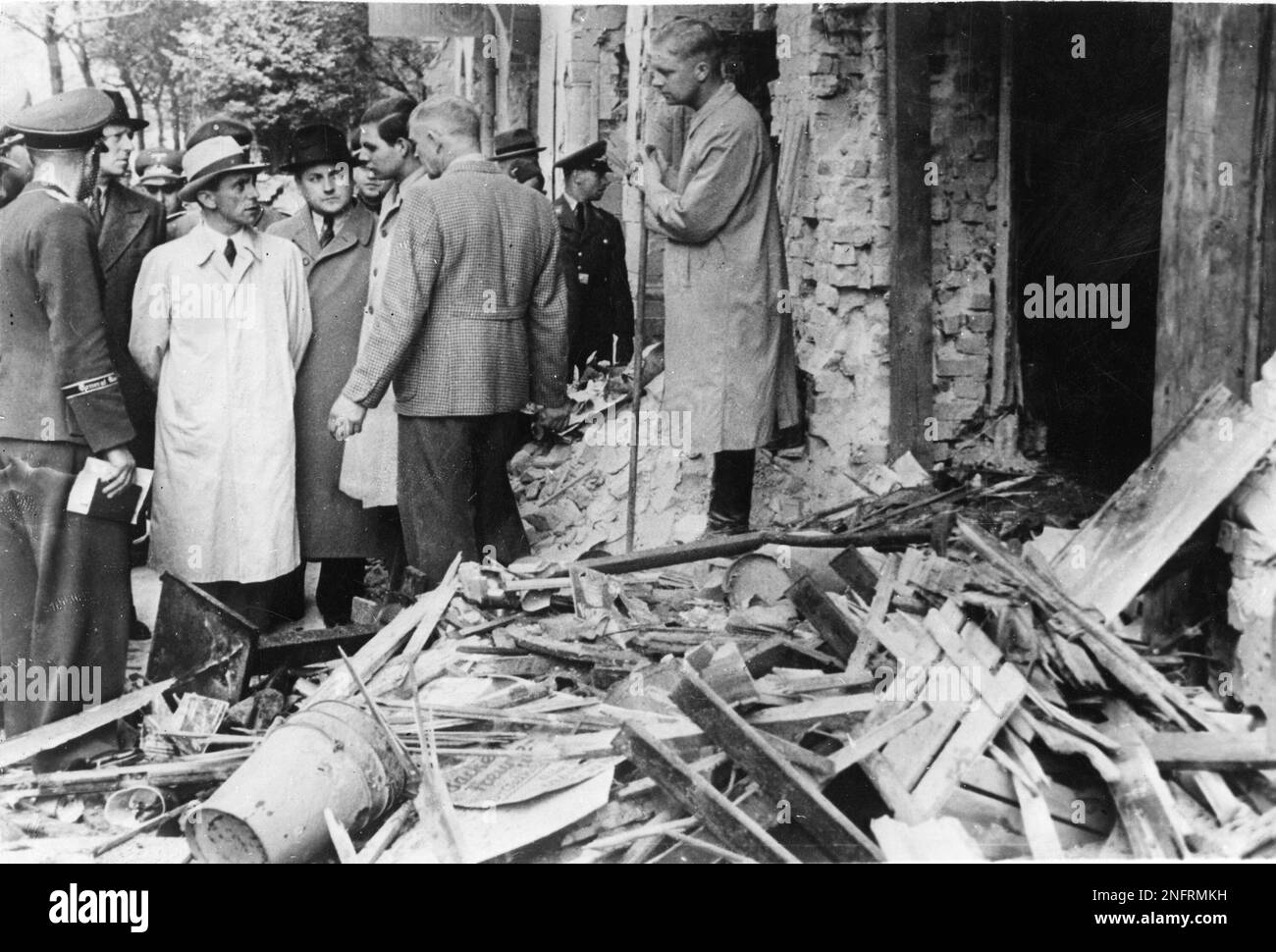 Image Shows Joseph Goebbels, Second From Left, As He Ispects Damaged ...