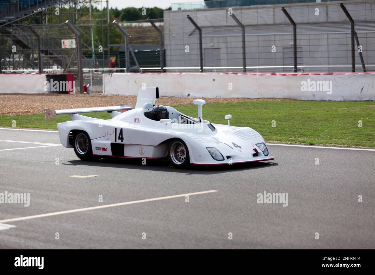 John Spiers, driving his White, 1975, Osella PA3, during the HSCC Thundersports Race, at the 2022 Silverstone Classic Stock Photo