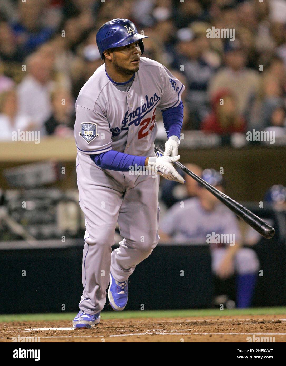 Los Angeles Dodgers' Andruw Jones in a baseball game Sunday April 6, 2008 in San Diego. (AP ...