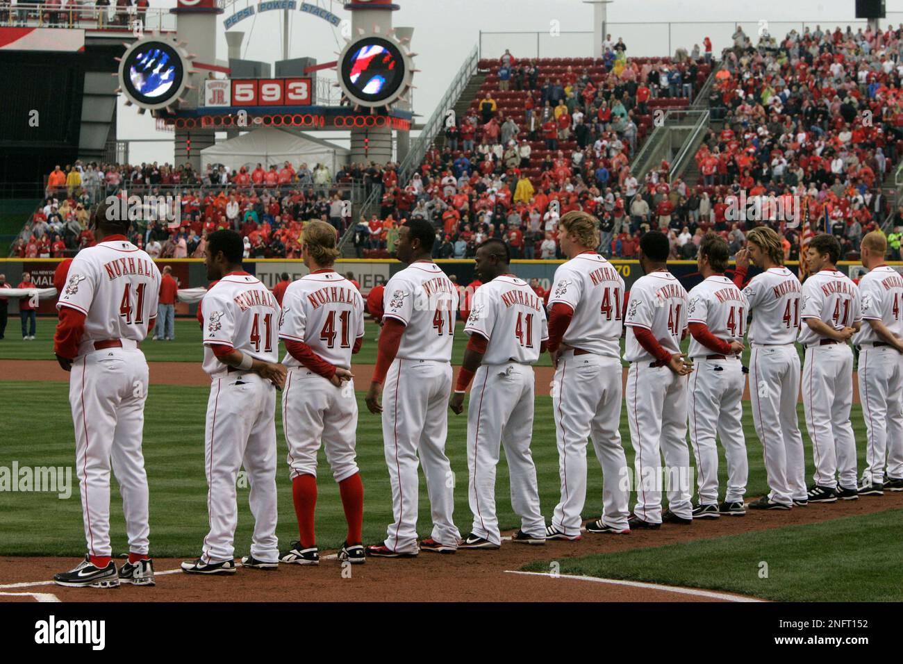 The Cincinnati Reds baseball team uniforms for the 2019 season are  displayed at Great American Ball Park, Monday, Jan. 7, 2019, in Cincinnati.  The Reds will play games in 15 sets of