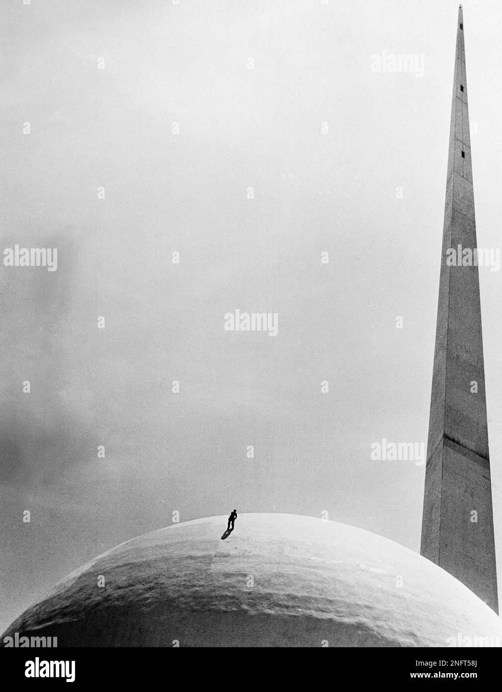 Perisphere A workman at New York World's Fair repaints the famed Perisphere at ...