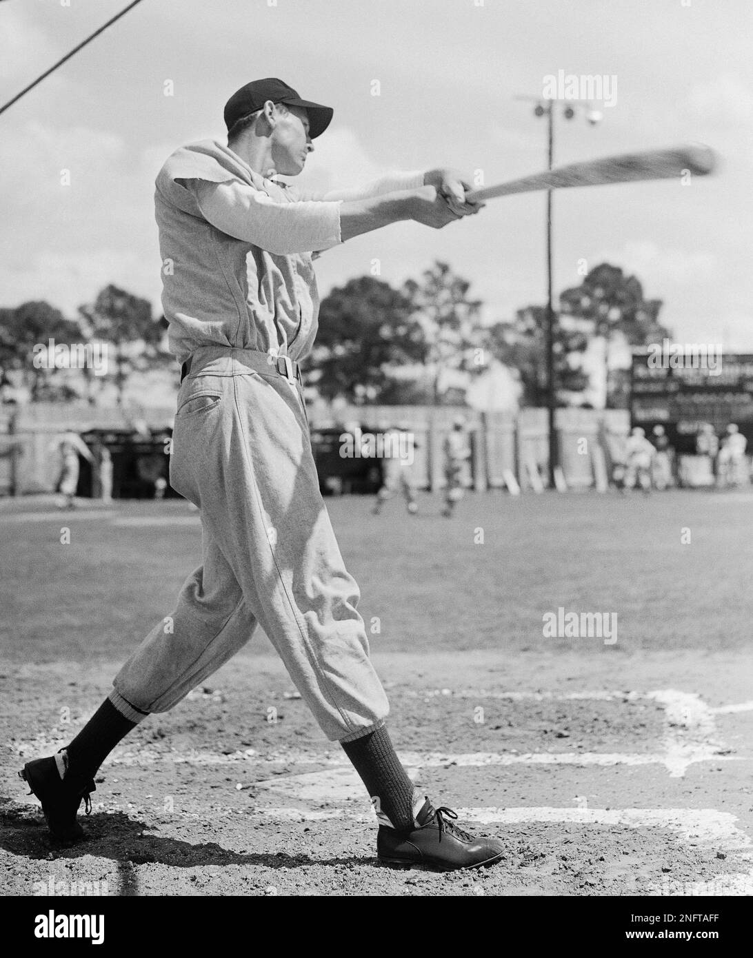 Ted Williams, heavy hitting Boston Red Sox outfielder, whose war club