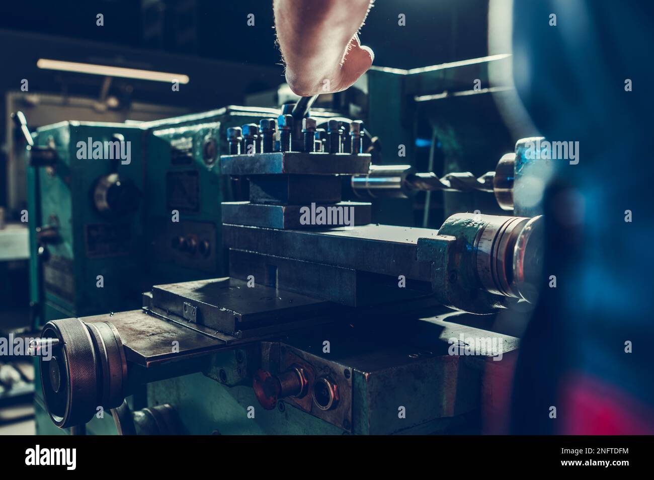 Professional Lathe Machine Operator Doing Metalwork in the