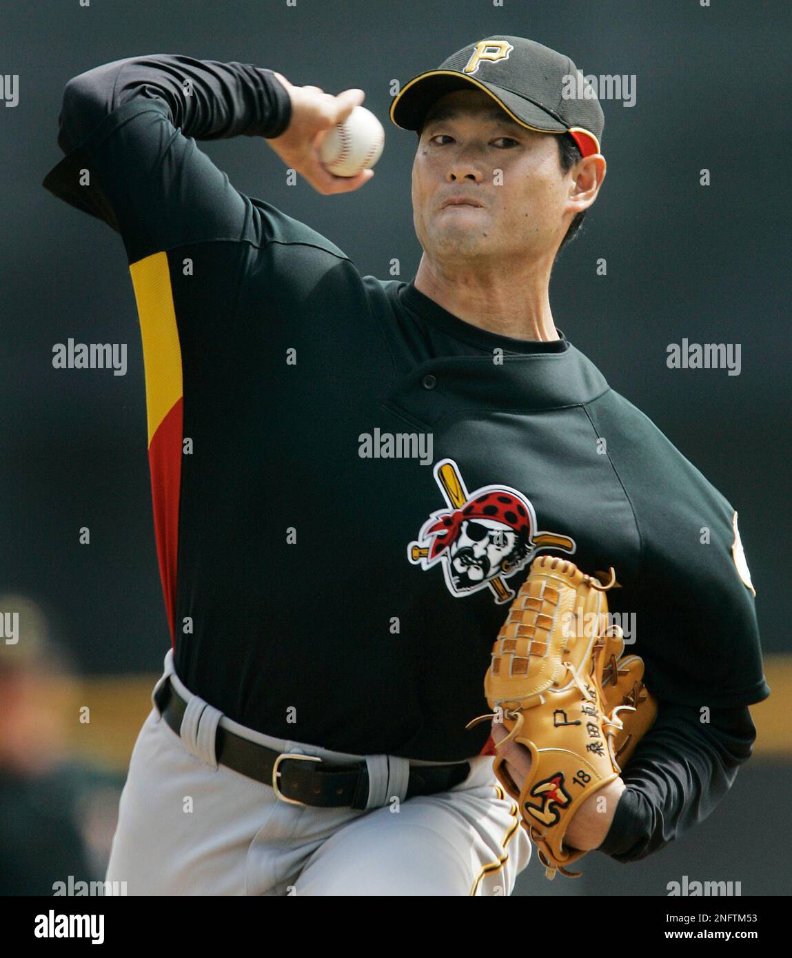 Pittsburgh Pirates pitcher Masumi Kuwata, of Japan, throws against the Pittsburgh Pirates pitcher Masumi Kuwata, of Japan, throws against the