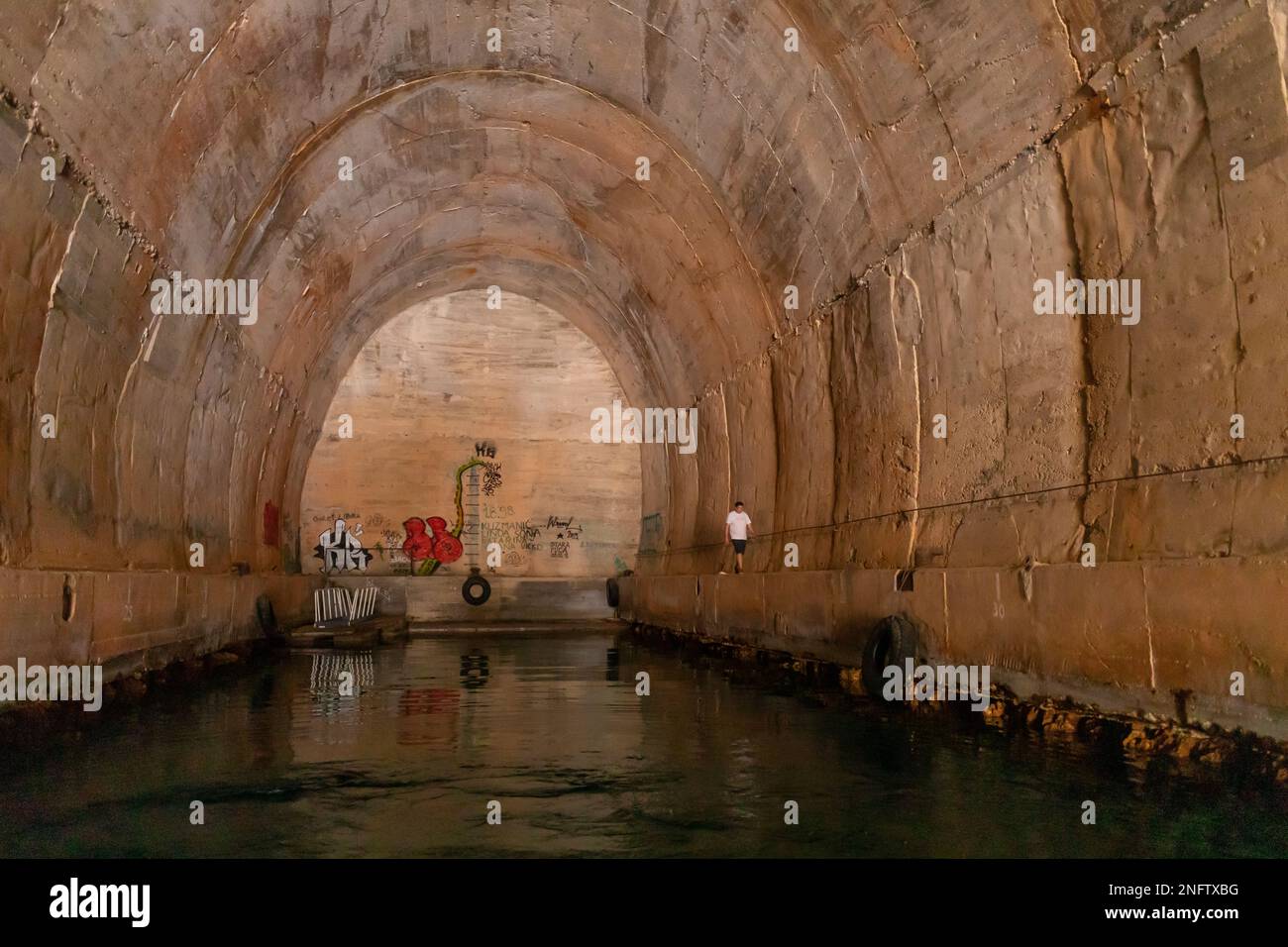 ISLAND OF VIS, CROATIA, EUROPE Interior of Submarine tunnel in Parja
