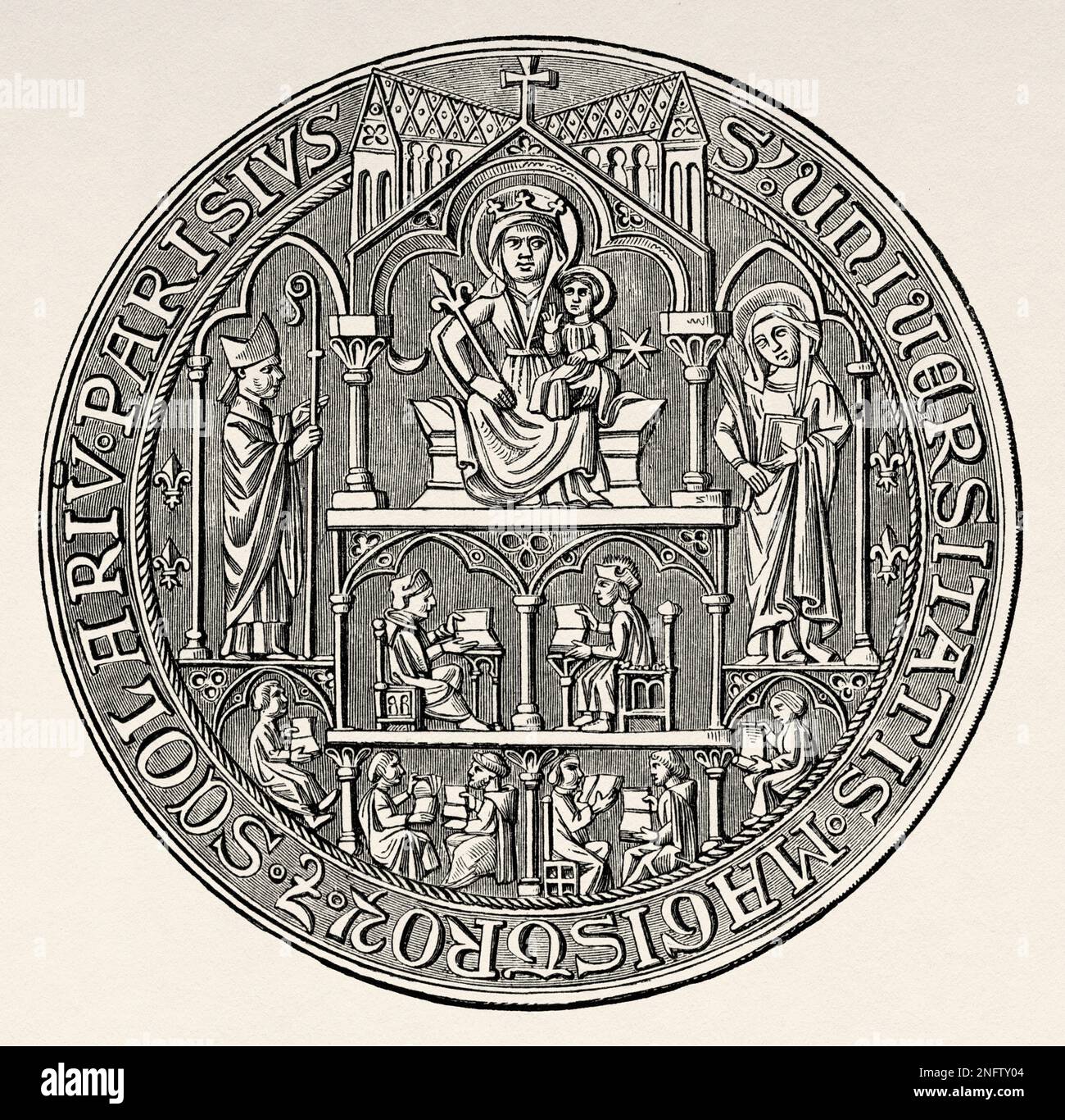 Seal of the University of Paris, XIV century. France. The Arts of the