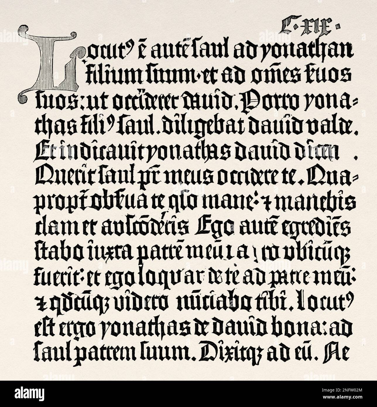 Facsimile of the bible from 1456. Book of Kings printed by Gutemberg ...