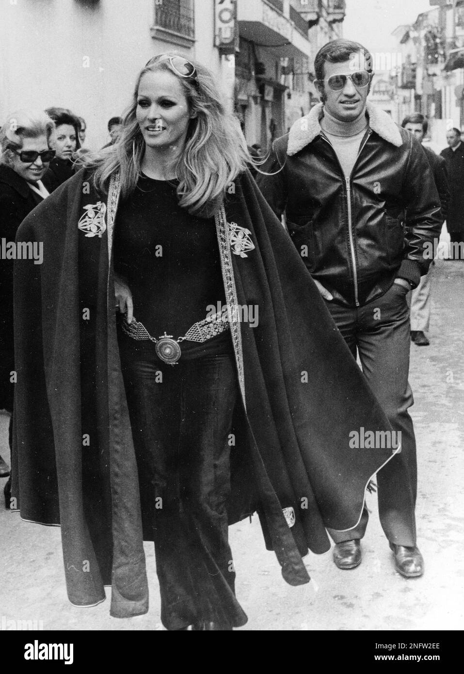 Actress Ursula Andress is shown with her constant companion actor
