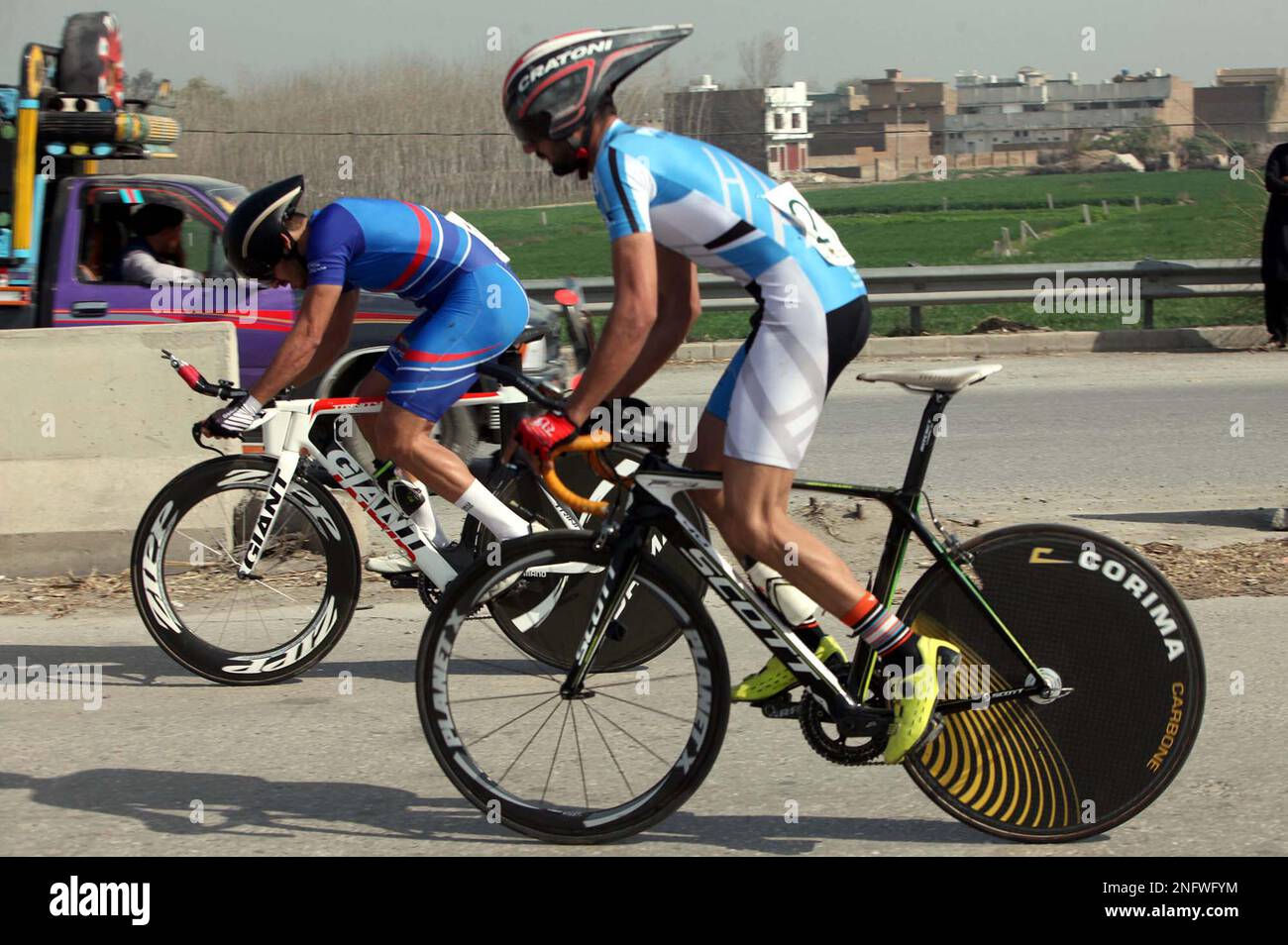 Hyderabad, Pakistan. 17th Feb, 2023. Cyclists are taking part in 07th