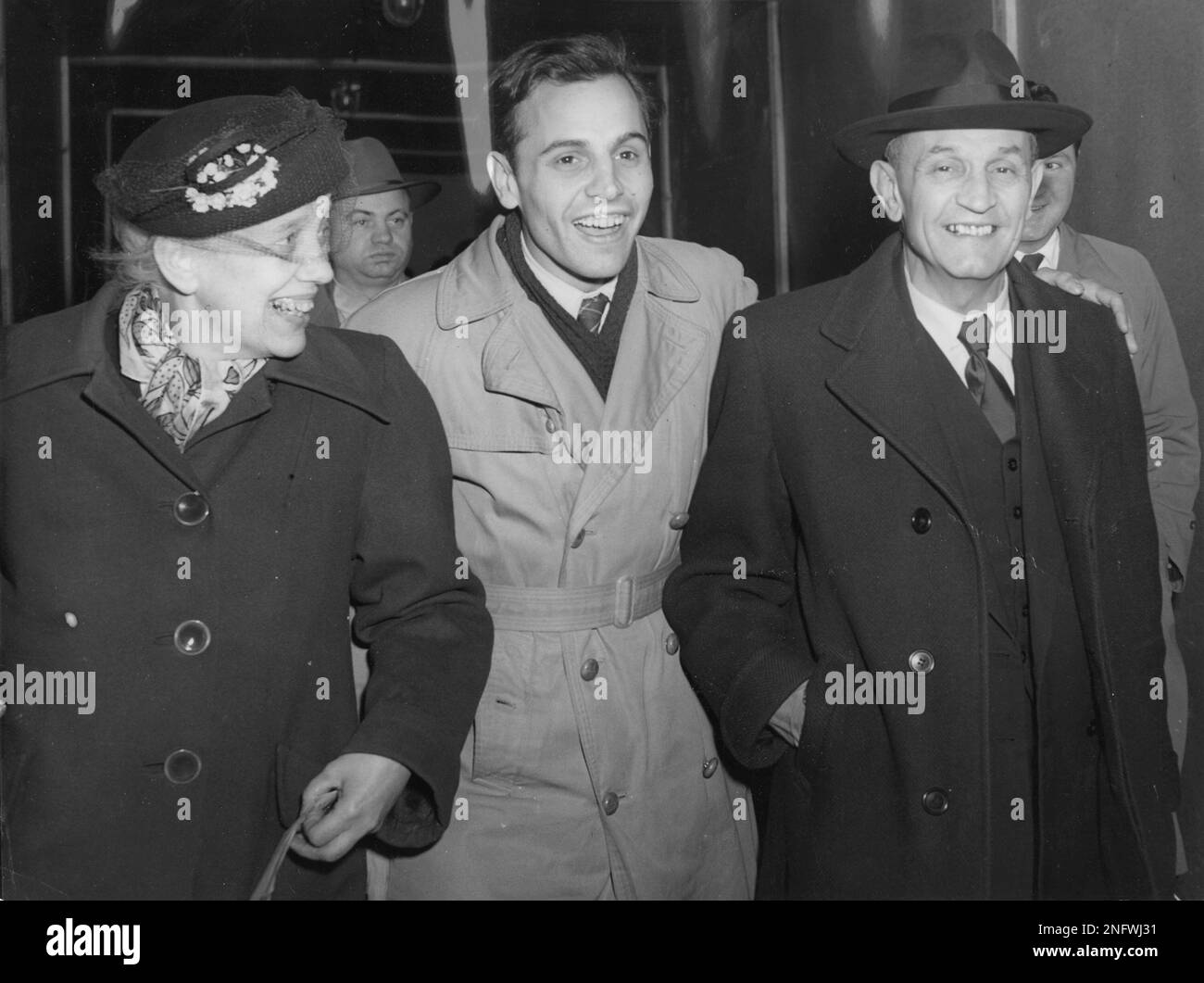 Reverend Martin Niemoeller, right, arrives with his wife Else Bremer ...