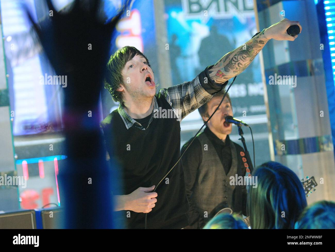 Simple Plan lead singer Pierre Bouvier performs on MTV's Total Request(07)