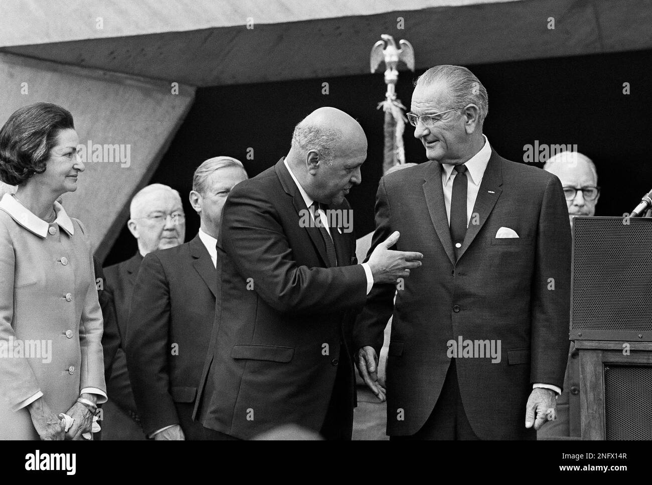 Secretary of Housing and Urban Development (HUD) Robert C. Weaver, left