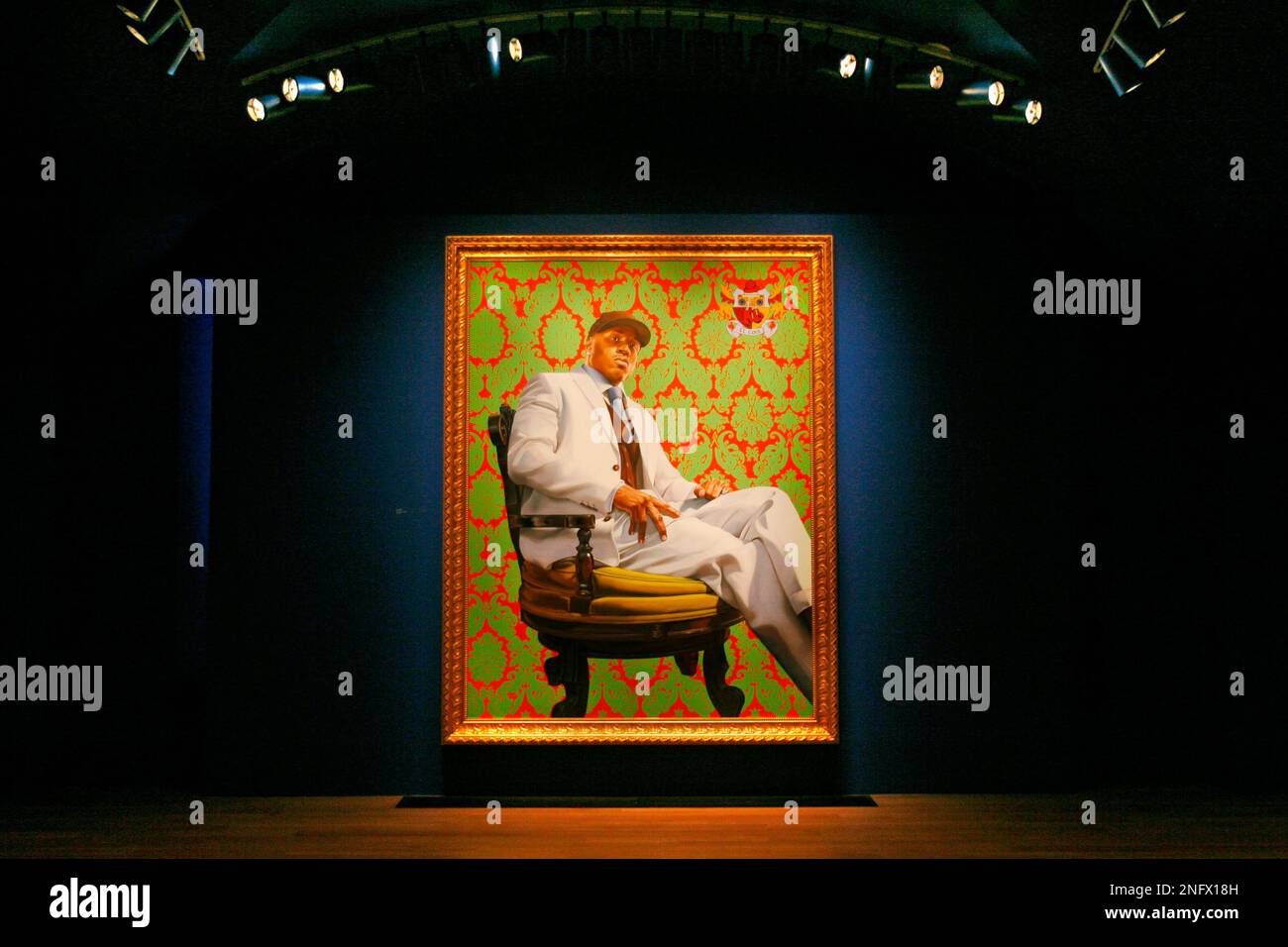 This painting of LL Cool J, by Kehinde Wiley, is part of the exhibit