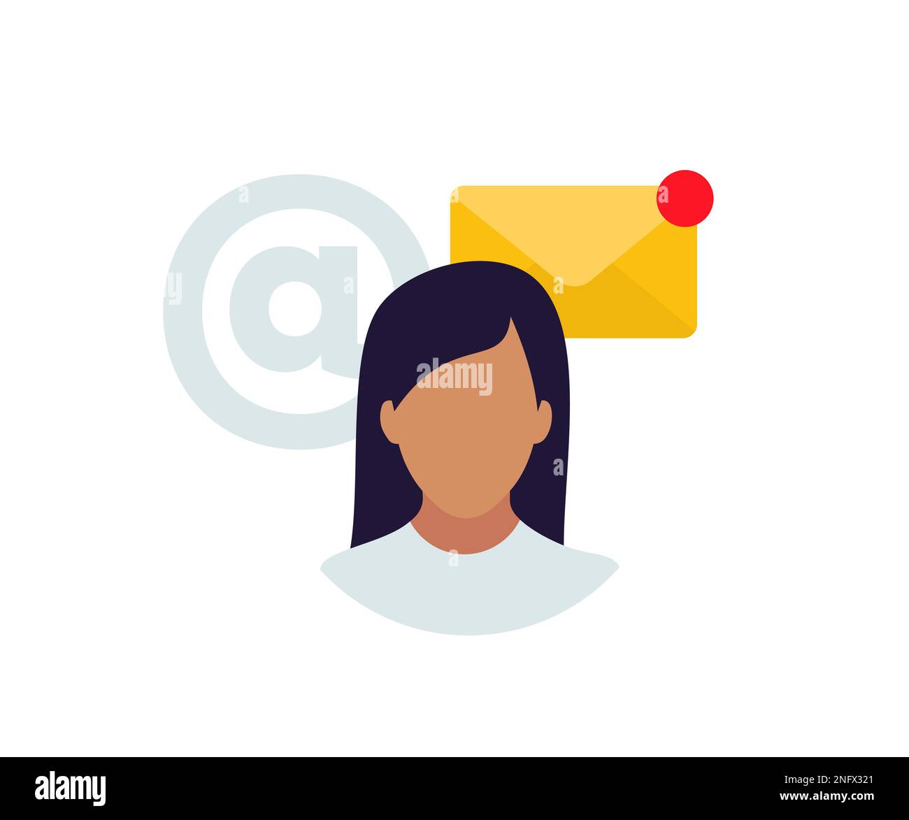 Businesswomen avatar isolated at round icon. Email, research and business, internet networking and reading information. Planning, corporate connection Stock Vector