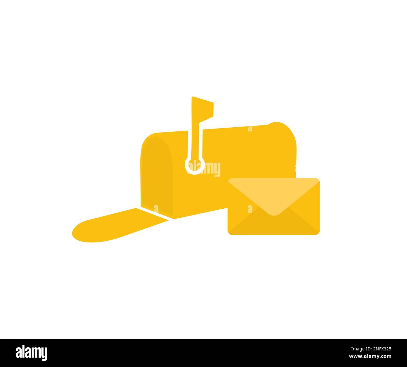 Open Mailbox with Letter outside logo design. Postal Service objects. Postal with envelope new message. Editable Clip Art vector design. Stock Vector