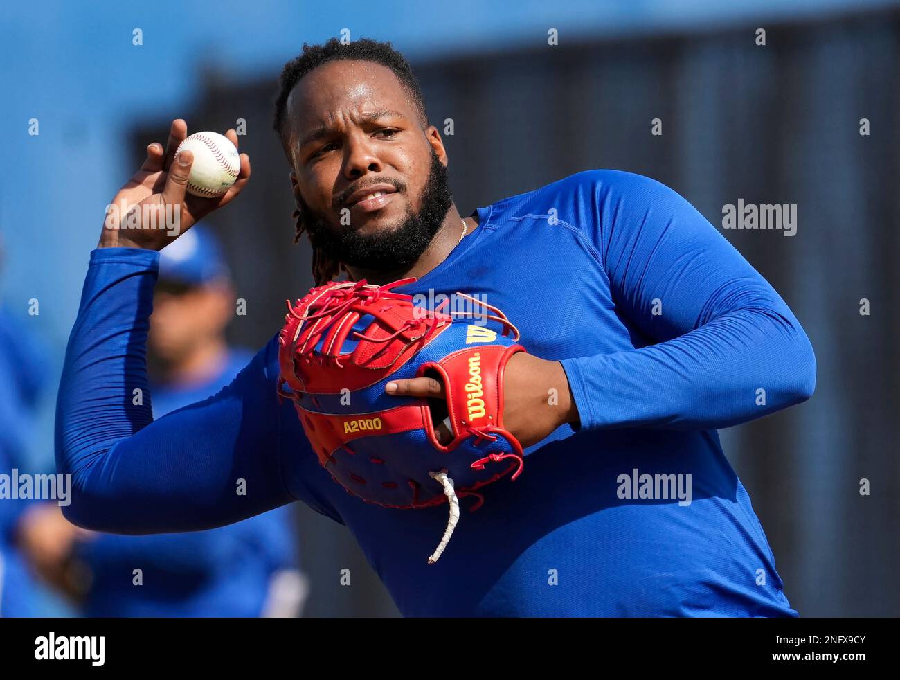 Toronto Blue Jays first baseman Vladimir Guerrero Jr. throws the ball