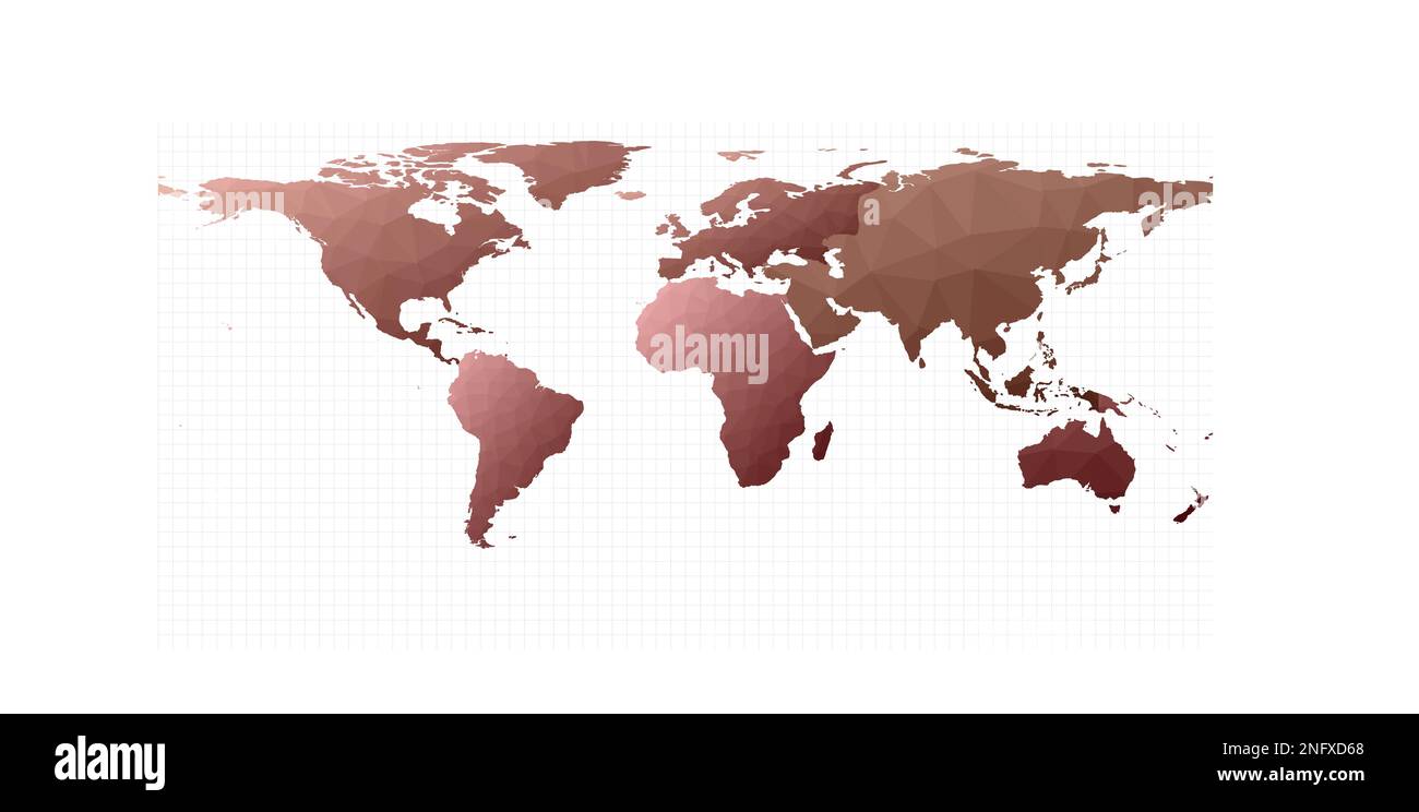 World map illustration. Equirectangular projection. Great vector illustration. Stock Vector