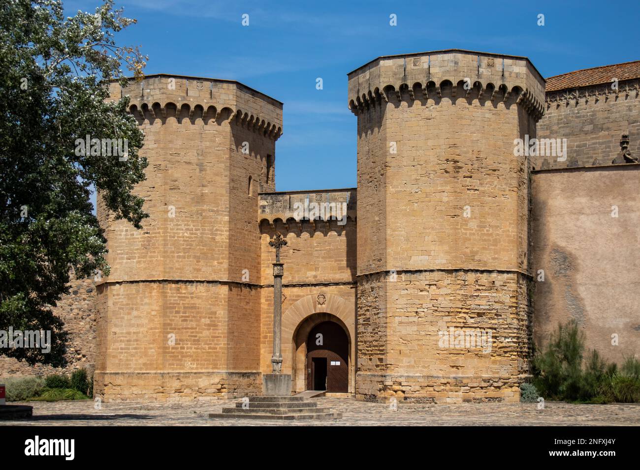 Puerta de entrada real al Monasterio de Poblet, Tarragona, España Stock Photo